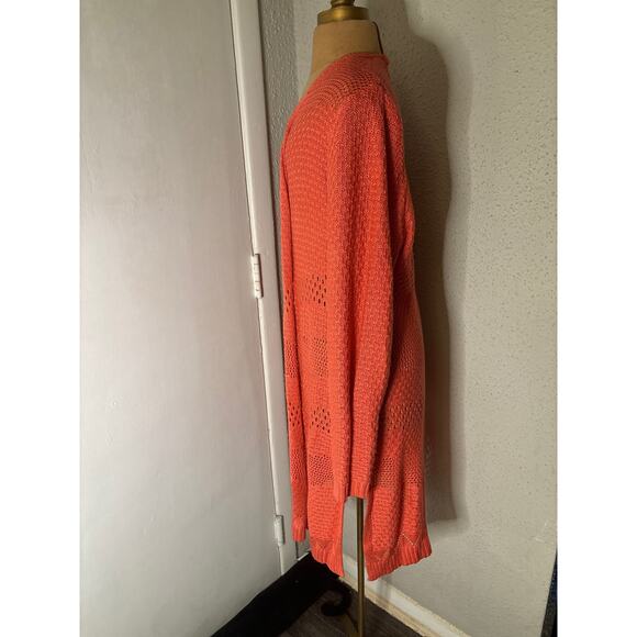 99 Jane Street Long Line Rust Open Front Cardigan XL Fall Winter Academia Boho - Picture 3 of 12
